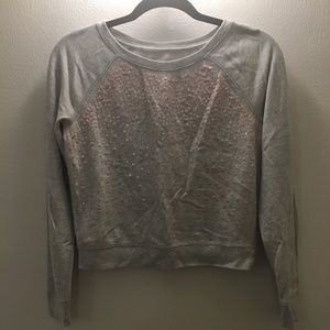 Gray sequined sweatshirt